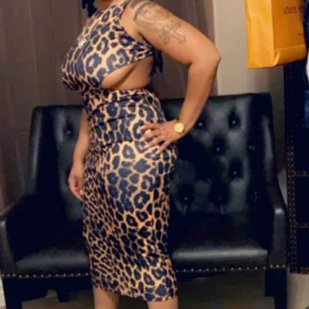 -Boutique- Animal Print Dress
